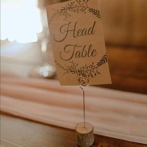 Table numbers and wood stands 1-20